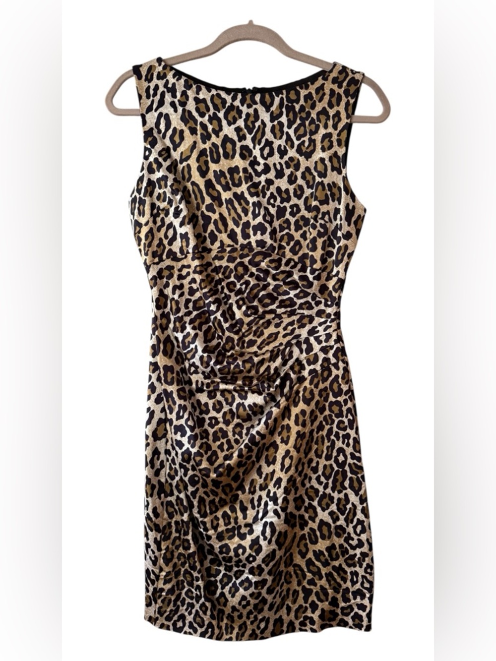 Cache Leopard-Print Midi Sheath Dress - Tan & Black